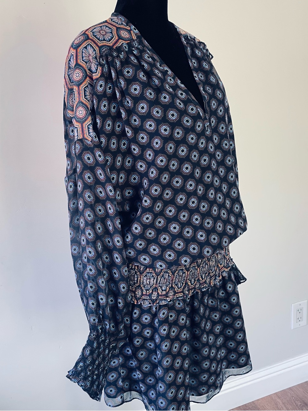 Ramy Brook Printed Davie Silk Mini Dress, Sz. M, NWT - Picture 3 of 13